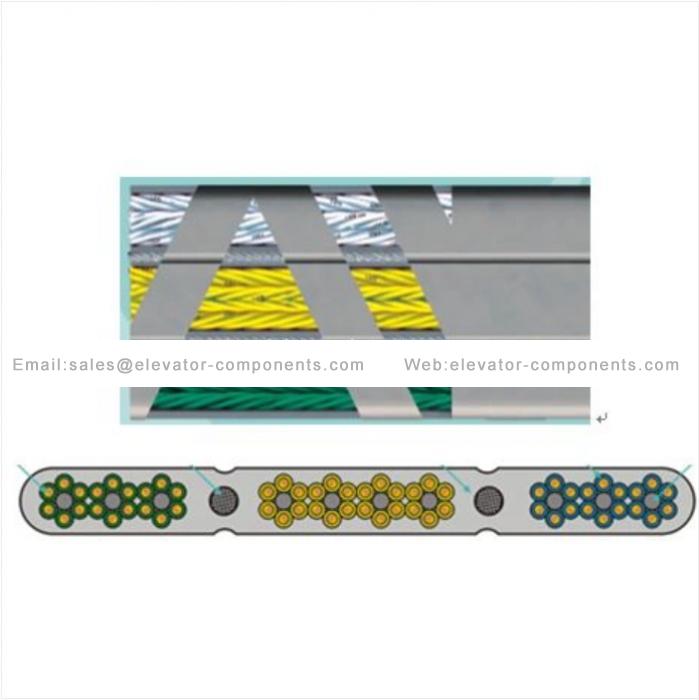 Passenger Elevator Parts Flat Traveling Cable ≤6m/s