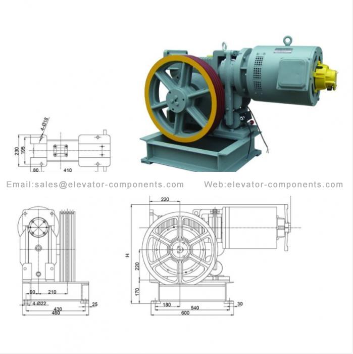 Horizontal / Vertical Installation Elevator Geared Machines Parts