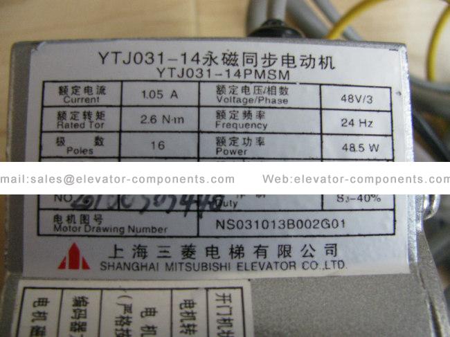 Mitsubishi Elevator Parts YTJ031-14 Door Drives Motor FUJILF Elevator Spare Parts