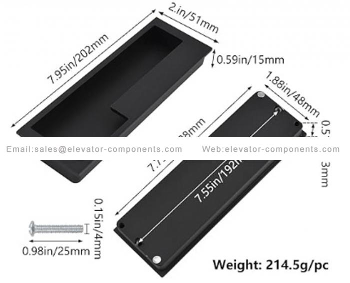 Elevator Recessed Pocket Pull Handle Black FUJILF Elevator Spare Parts