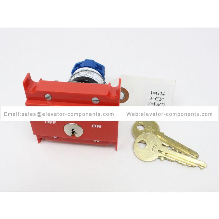 Elevator KEYSWITCH ASSEMBLY CAR FIRE SERVICE MASS RED 171CG2 FUJILF Elevator Spare Parts